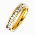 18K Gold Plated Channel Set CZ Ring – Elegant & Timeless