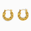 Glozya 18K Gold Plated Hammered Pin Earrings featuring a bold hammered texture, crafted from waterproof, hypoallergenic gold-plated stainless steel.