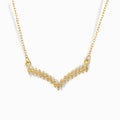 18K Gold Plated V-Shaped Necklace with cubic zirconia stones.