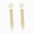 Glozya 18K Gold Plated Tassel Stud Earrings featuring a cascading chain tassel design, crafted in stainless steel with triple-layer 18K gold plating, hypoallergenic and waterproof.