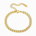 Glozya 18K Gold Plated Adjustable Tiny Heart Bracelet with a delicate heart design and an adjustable chain for a custom fit.