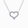 Stainless Steel CZ Heart Pendant Necklace with sparkling cubic zirconia stones.