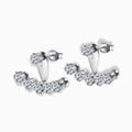 Glozya Stainless Steel Ear Jacket Stud Earrings featuring a dual-layer cubic zirconia design, crafted from waterproof, hypoallergenic stainless steel for a modern and versatile look.