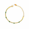 Glozya Adjustable Bracelet With Green Stones — studio product photo on white background