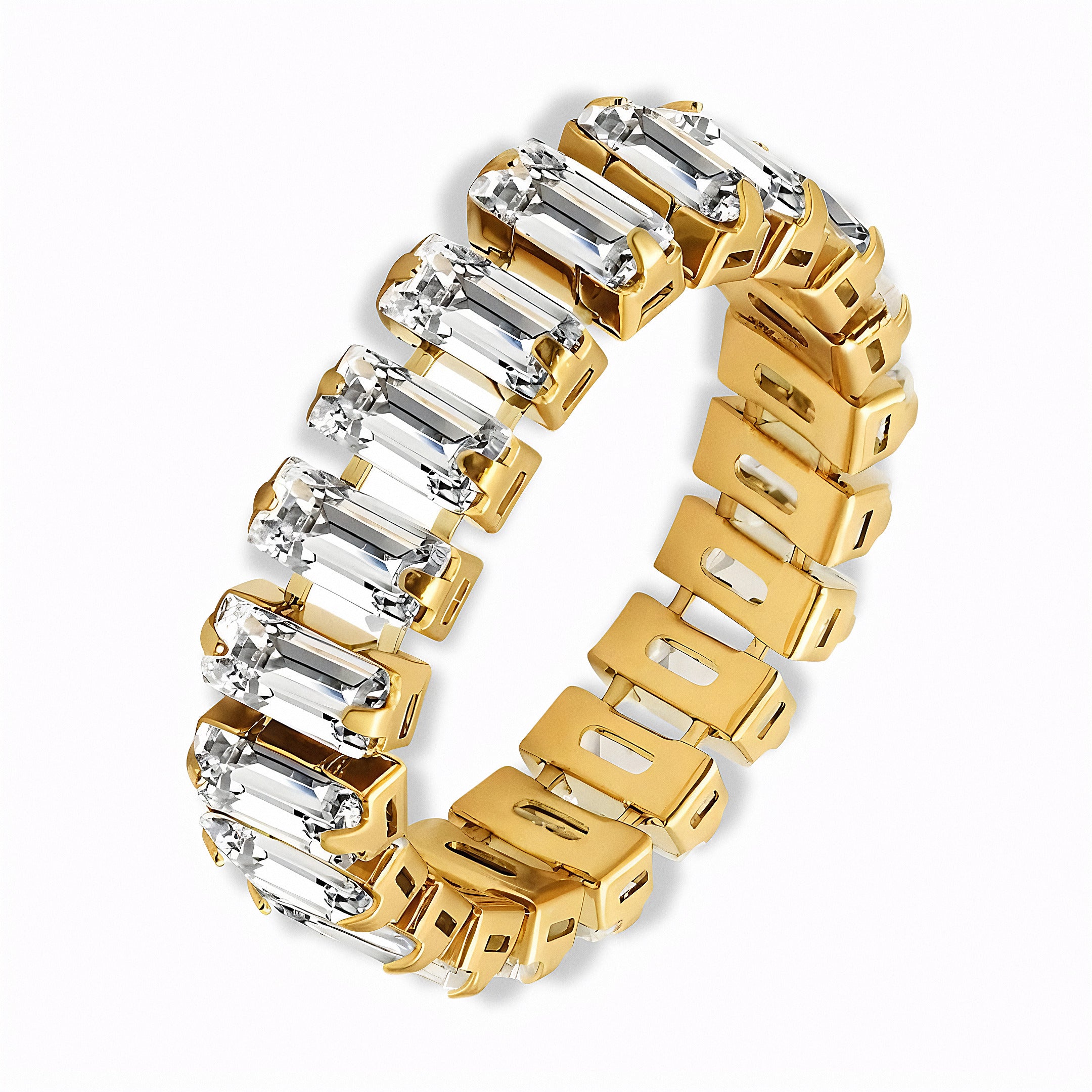 Glozya Baguette CZ Eternity Ring — studio product photo on white background