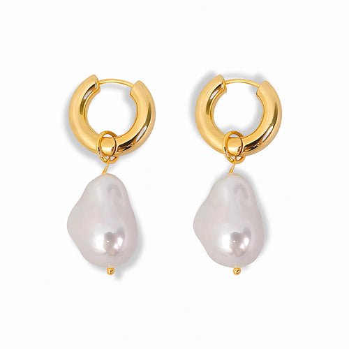 Glozya Baroque Pearl Congo Earrings — studio product photo on white background