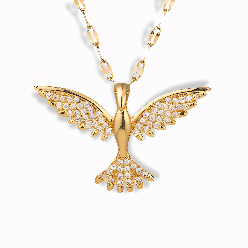 Glozya Bird Pendant Necklace — studio product photo on white background