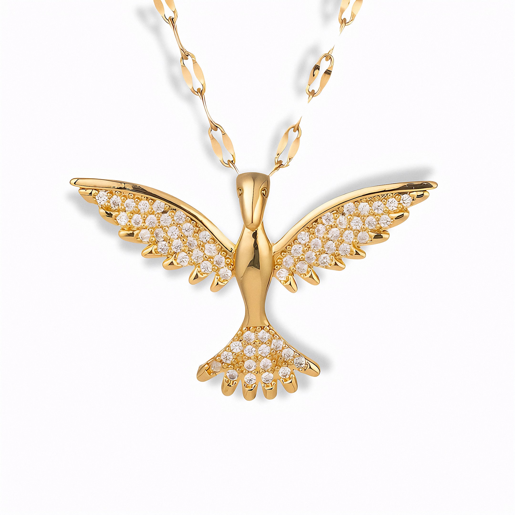Glozya Bird Pendant Necklace — studio product photo on white background