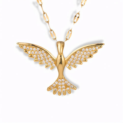 Glozya Bird Pendant Necklace — studio product photo on white background