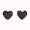 Glozya Black Heart Stud Earrings — studio product photo on white background
