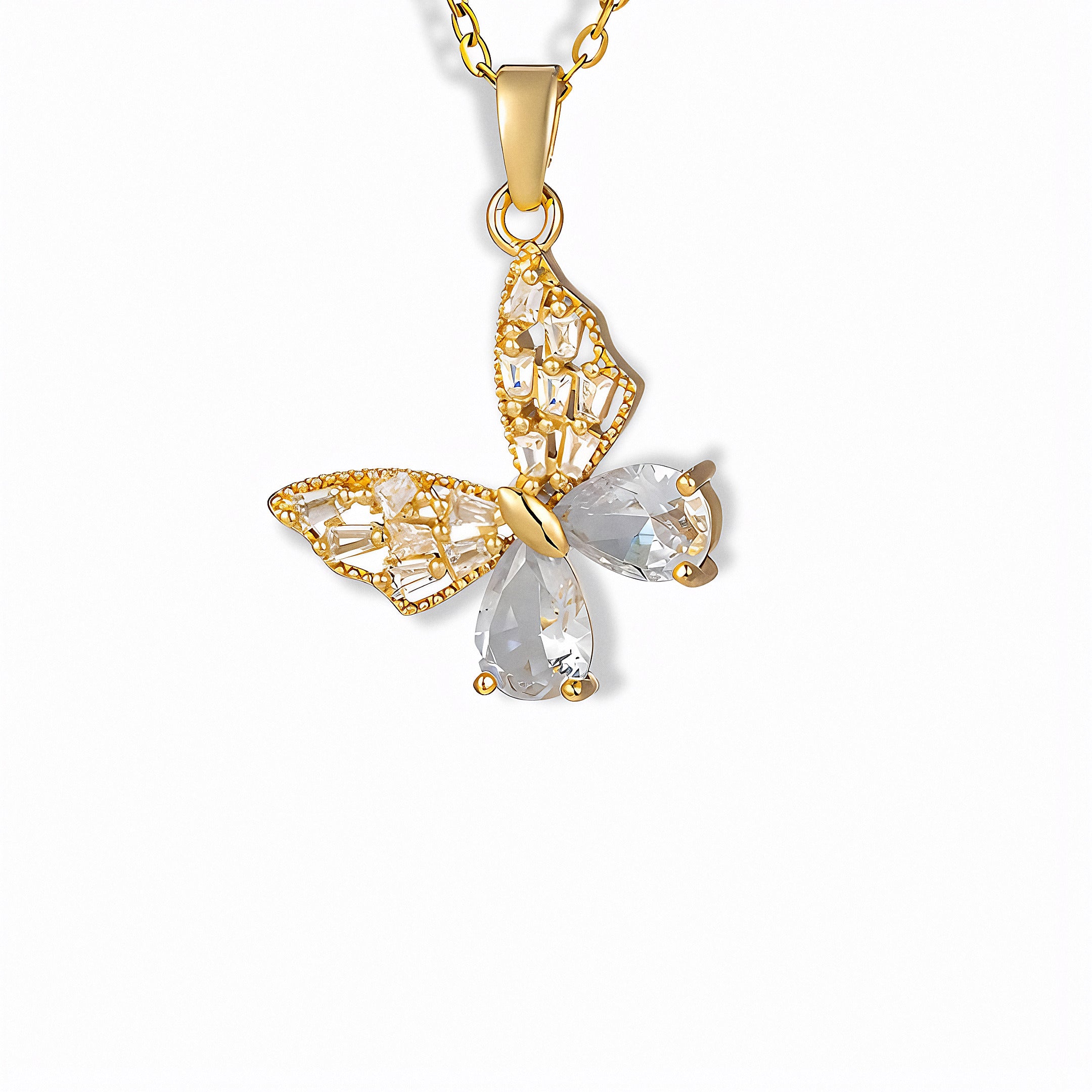 Glozya Butterfly Pendant Necklace — studio product photo on white background