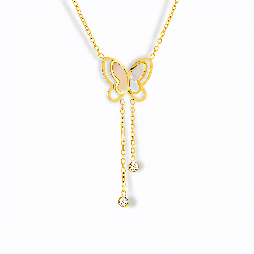Glozya Butterfly Zircon Necklace — studio product photo on white background