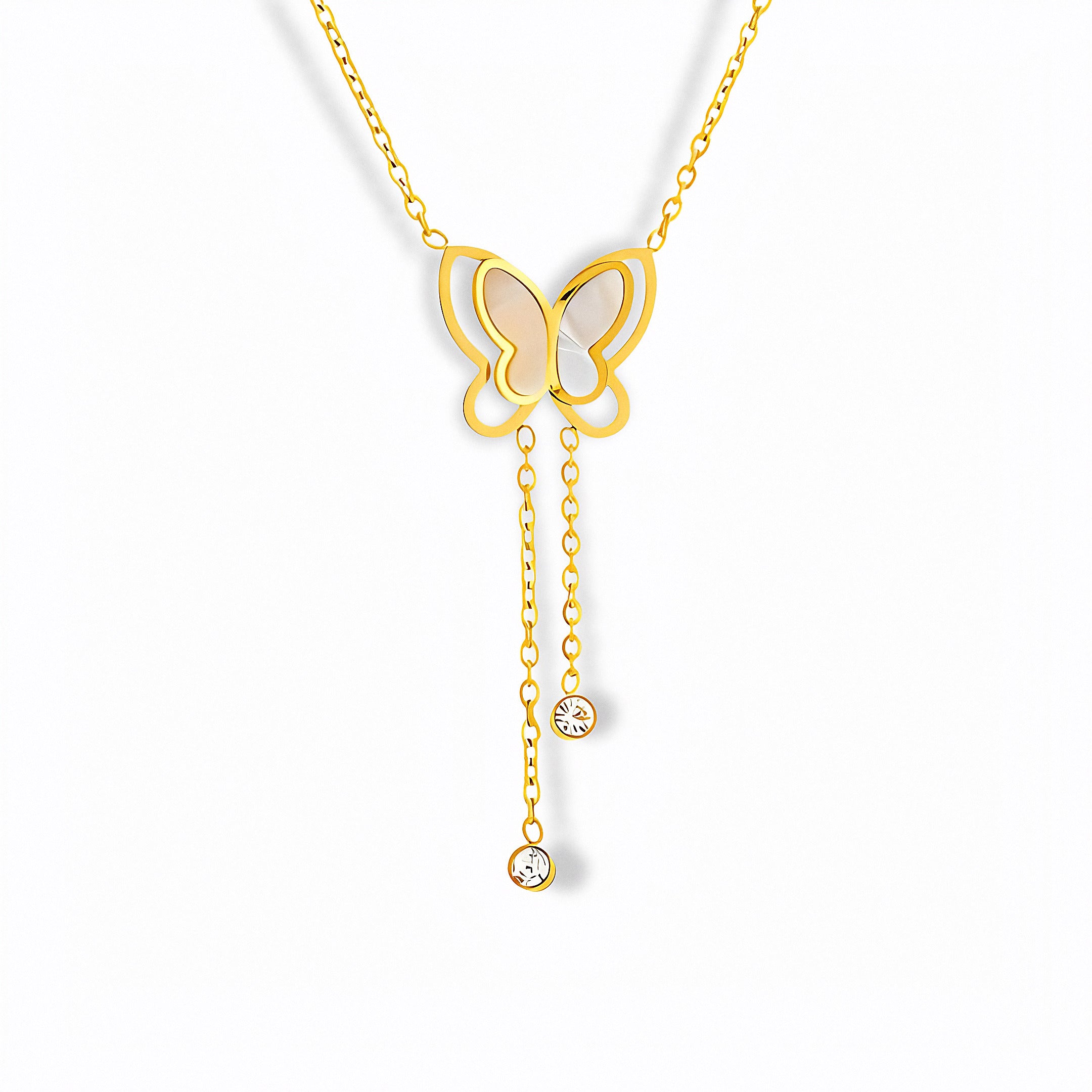 Glozya Butterfly Zircon Necklace — studio product photo on white background