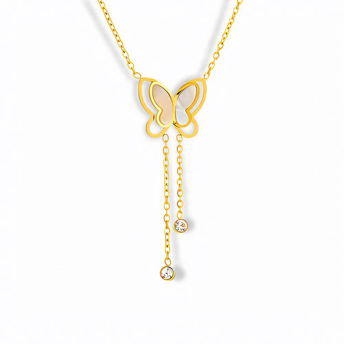Glozya Butterfly Zircon Necklace — studio product photo on white background