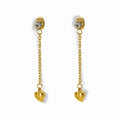 Glozya Chain Drop Heart Earrings — studio product photo on white background
