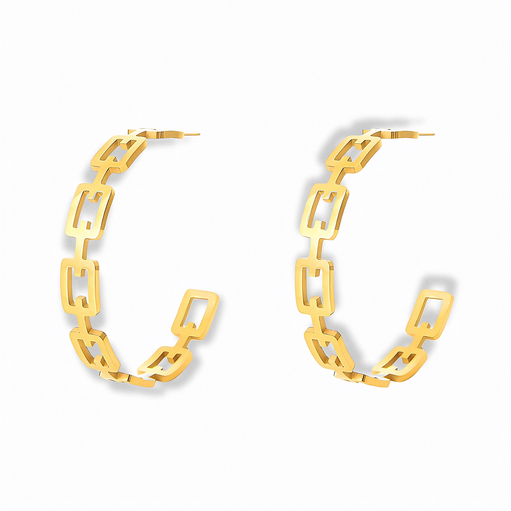 Glozya Chain Link Stud Earrings — studio product photo on white background