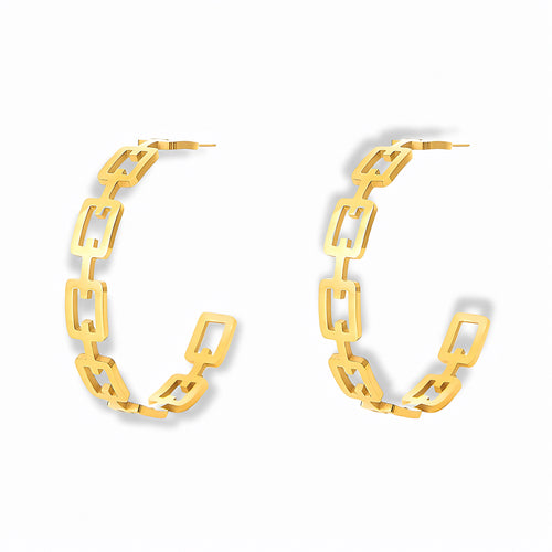 Glozya Chain Link Stud Earrings — studio product photo on white background