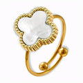 Glozya Clover Pearl Ring — studio product photo on white background