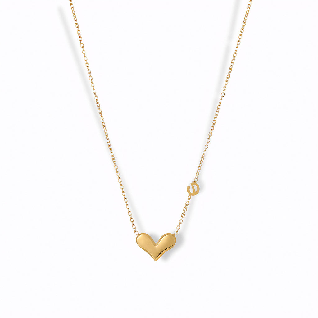 Glozya Cute Heart Charm Necklace — studio product photo on white background (detail view)