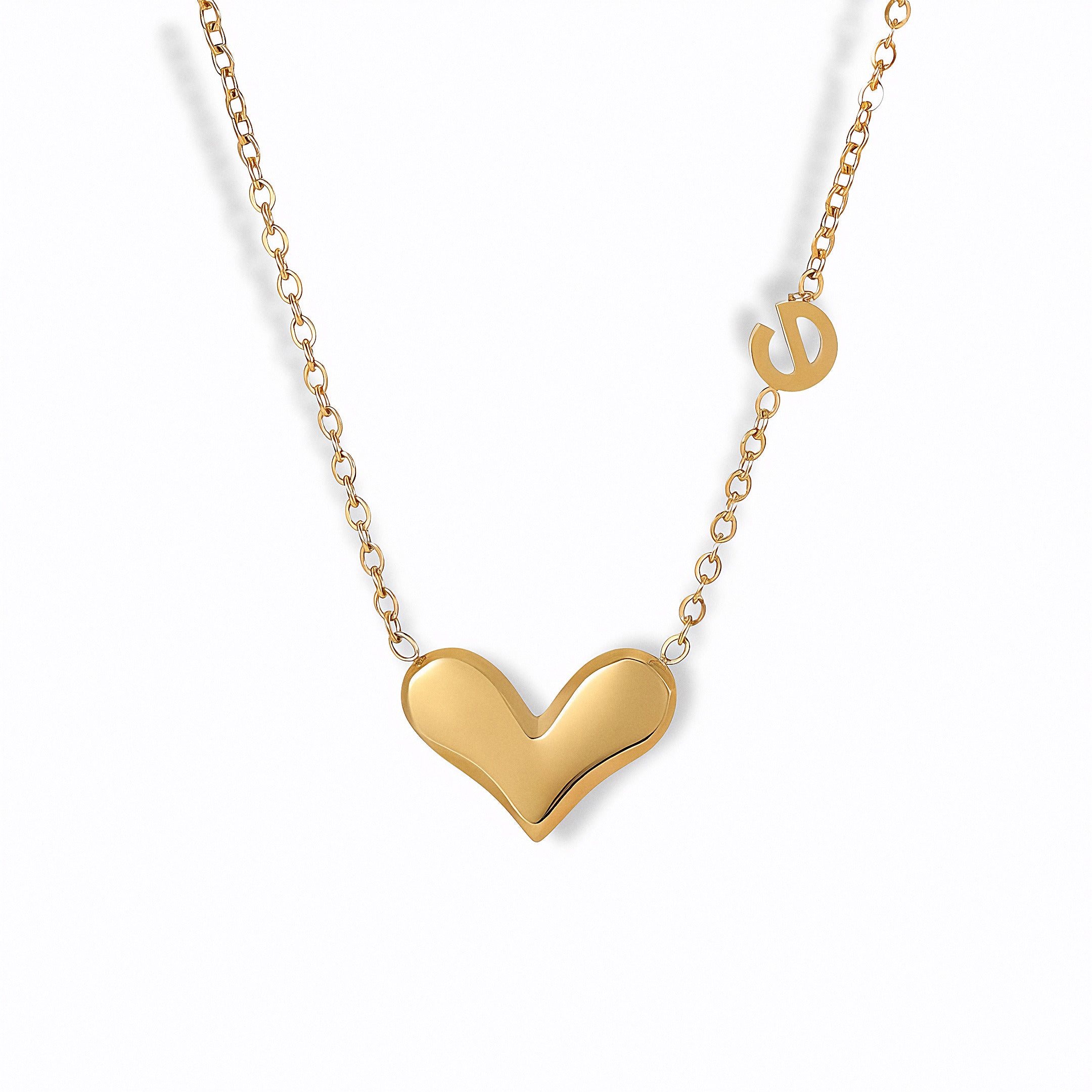 Glozya Cute Heart Charm Necklace — studio product photo on white background