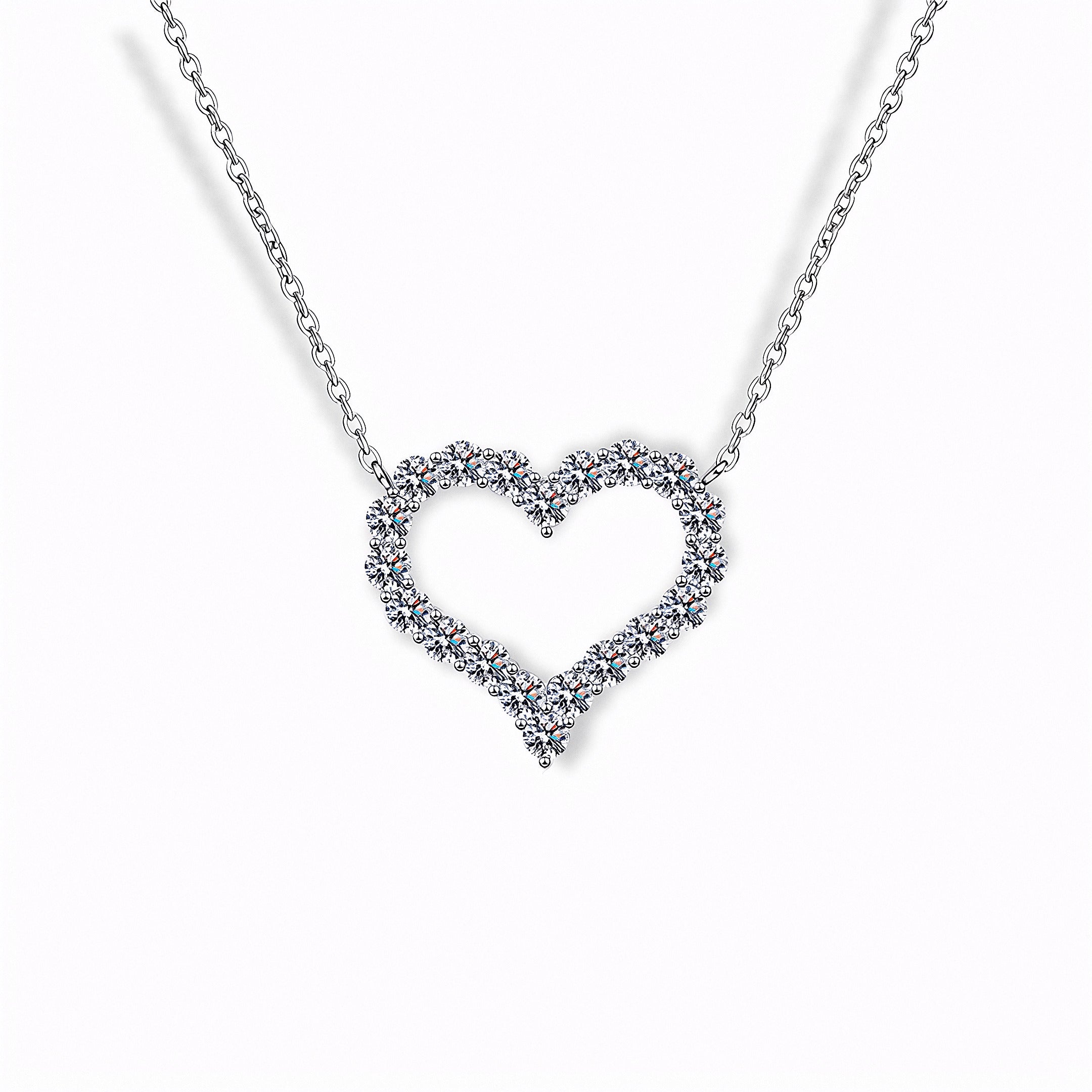 Glozya CZ Heart Pendant Necklace — studio product photo on white background