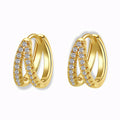 Glozya Double Row CZ Hoop Earrings — studio product photo on white background