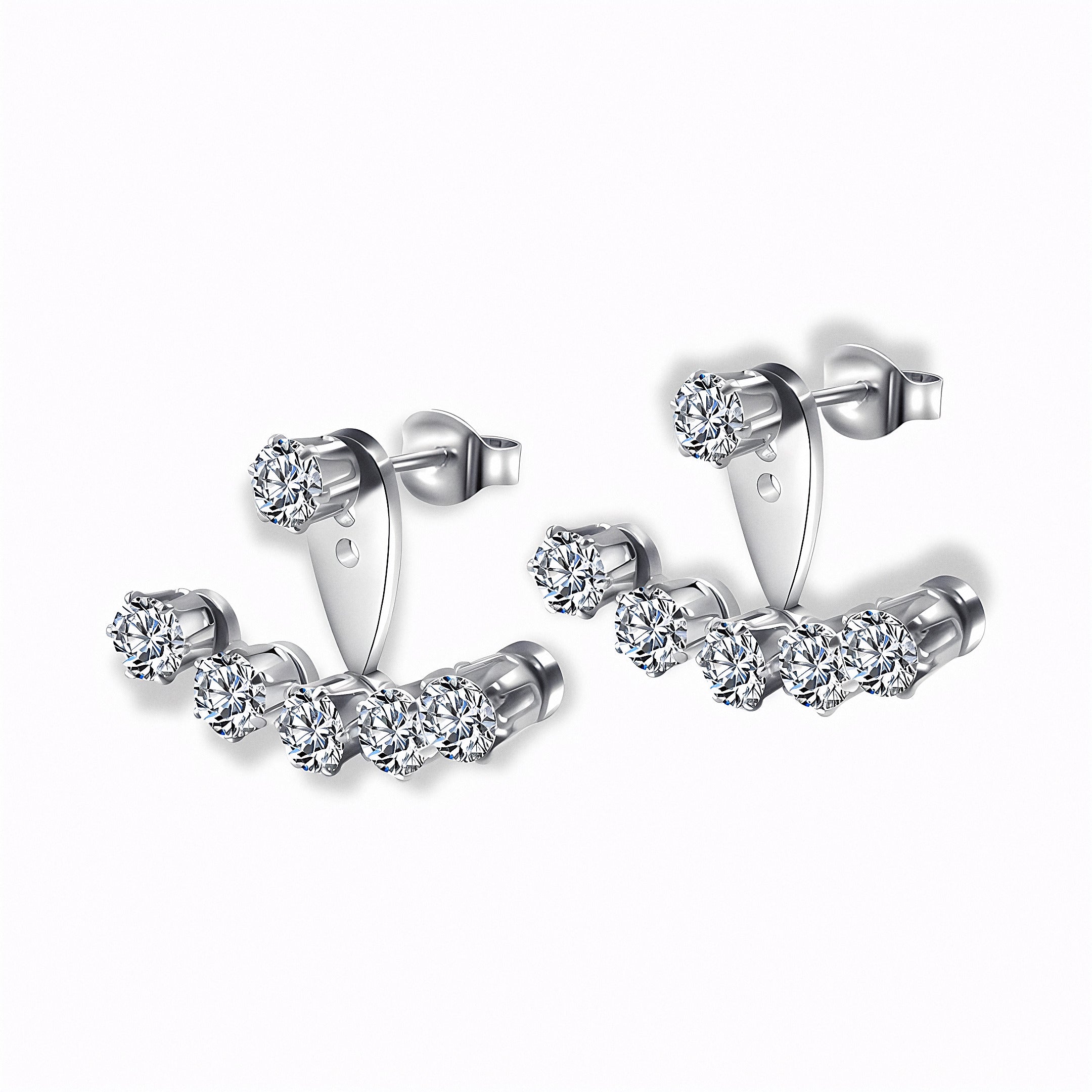 Glozya Ear Jacket Stud Earrings — studio product photo on white background