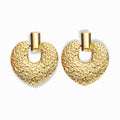 Glozya Embossed Heart Stud Earrings — studio product photo on white background