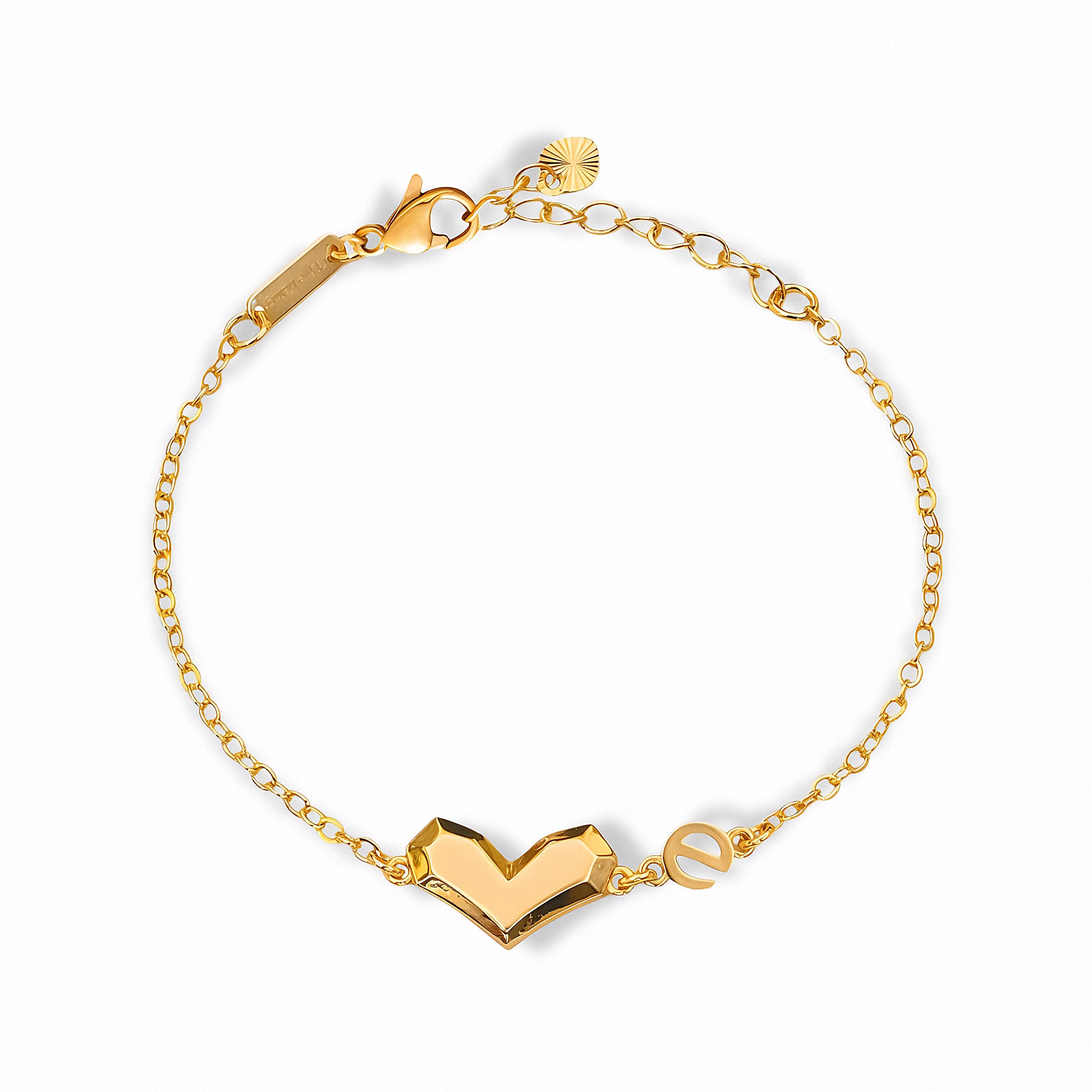 Glozya Geometric Heart Bracelet — studio product photo on white background
