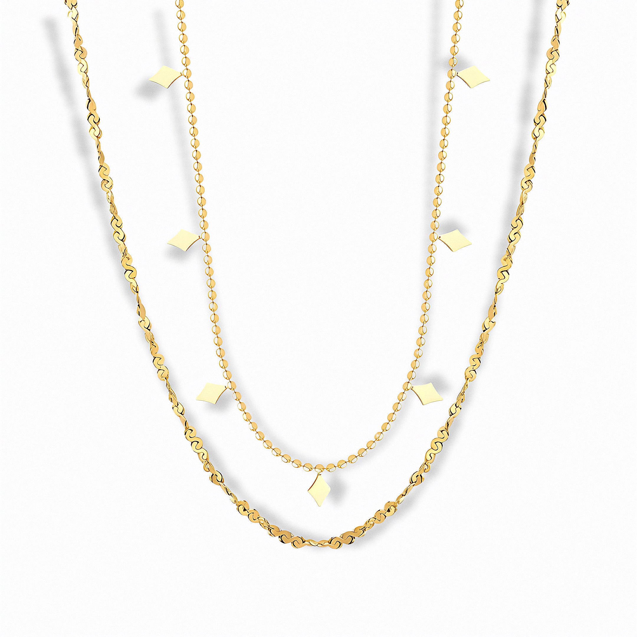 Glozya Geometric Necklace — studio product photo on white background