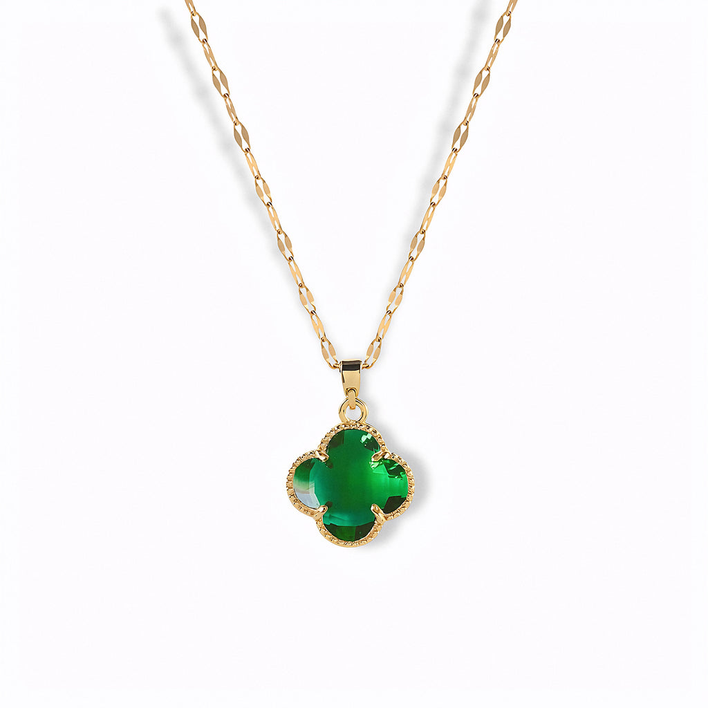 Glozya Green Zircon Clover — studio product photo on white background (detail view)