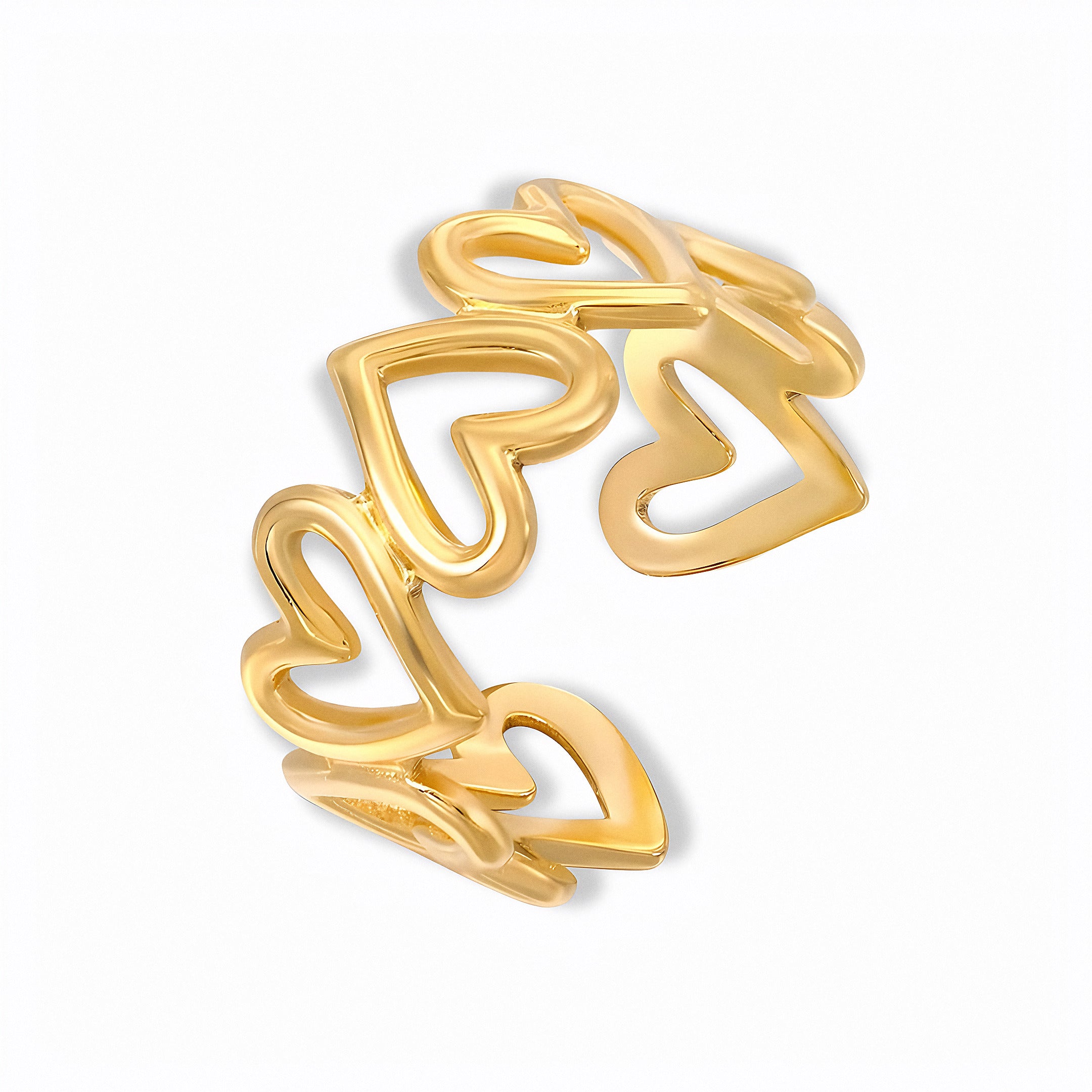Glozya Heart Band Ring — studio product photo on white background