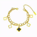 Glozya Layered Clover Charm Bracelet — studio product photo on white background