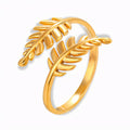 Glozya Leaf Wrap Ring — studio product photo on white background