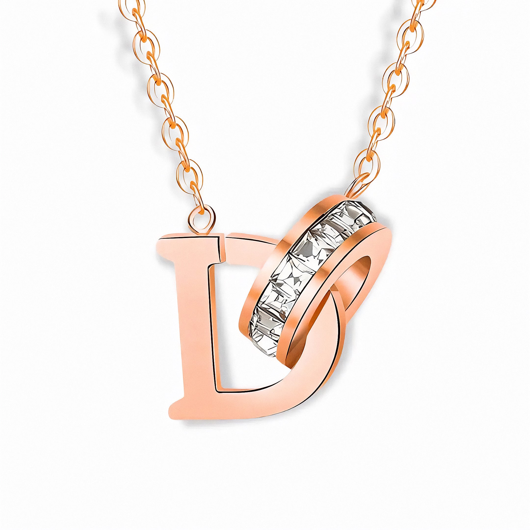 Glozya Letter D Necklace — studio product photo on white background