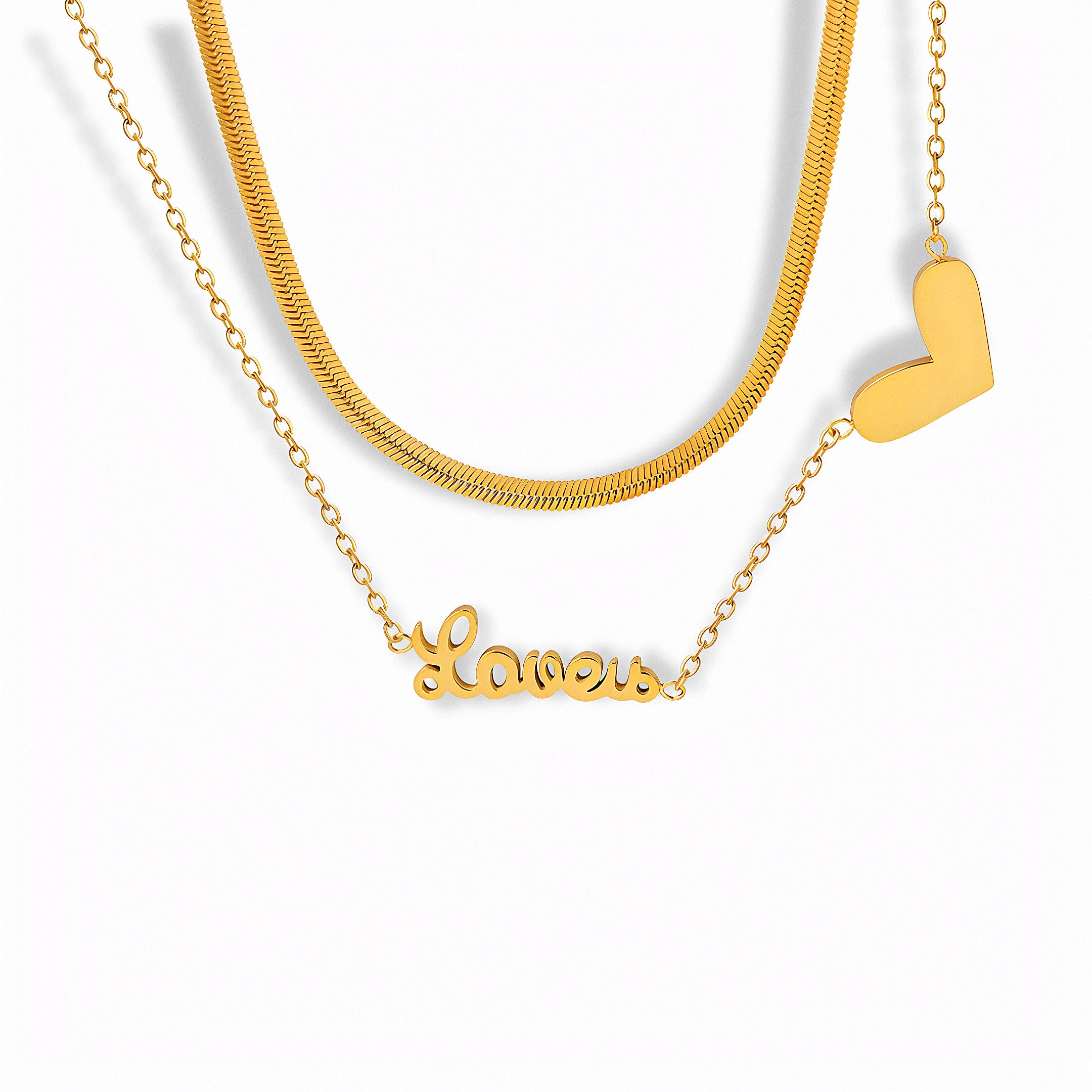 Glozya Love Word Necklace — studio product photo on white background
