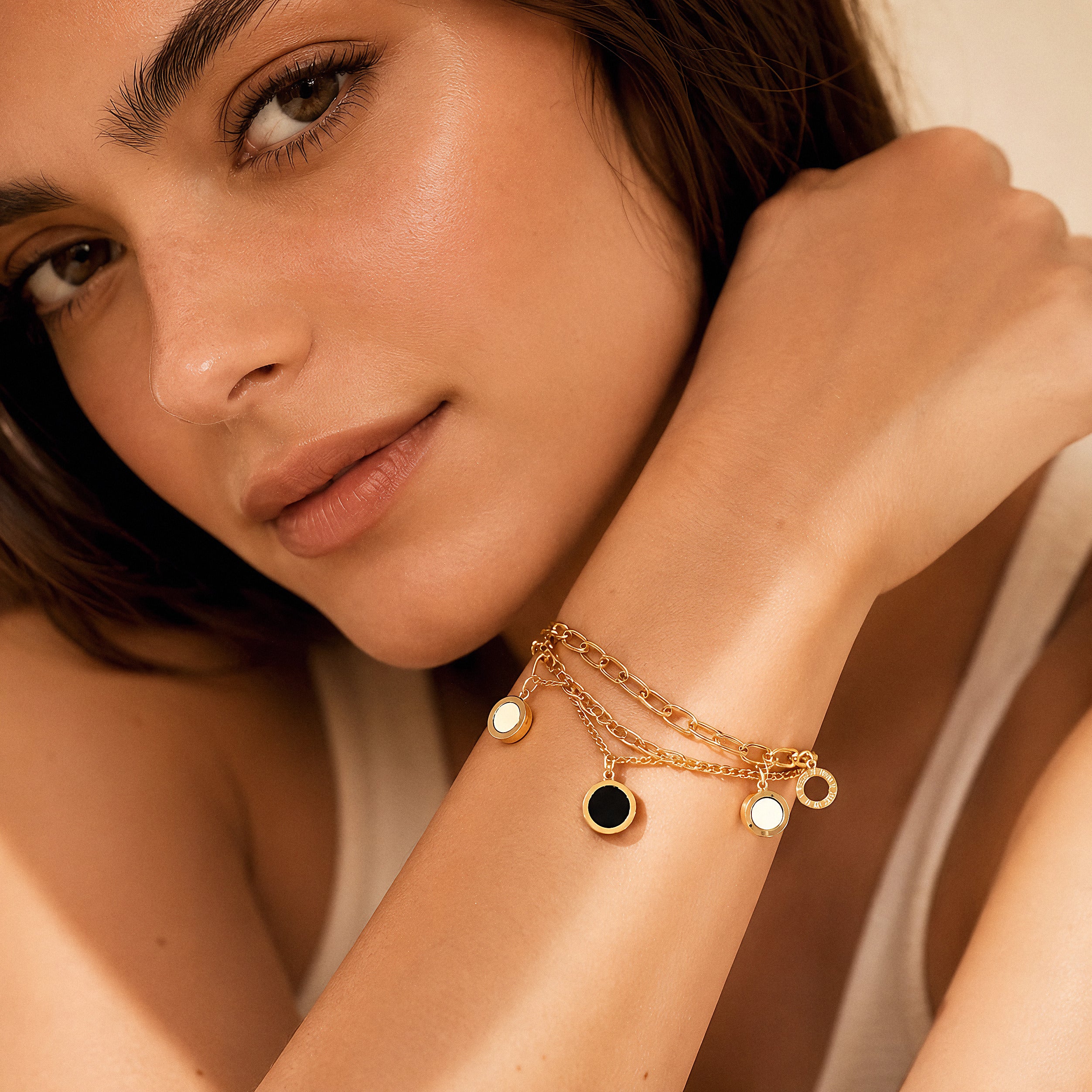 Glozya Multi Charm Bracelet — studio product photo on white background (detail view)