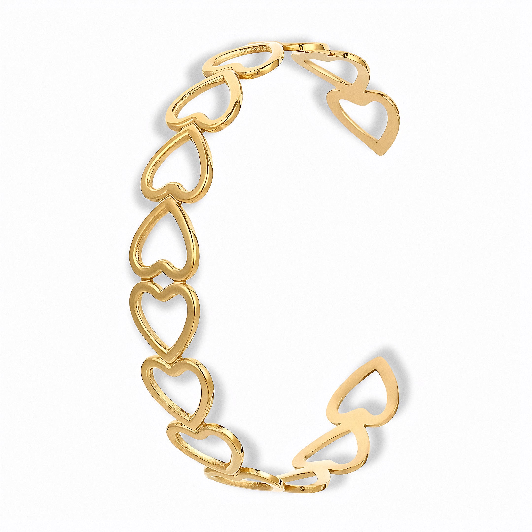 Glozya Open Heart Cuff Bracelet — studio product photo on white background