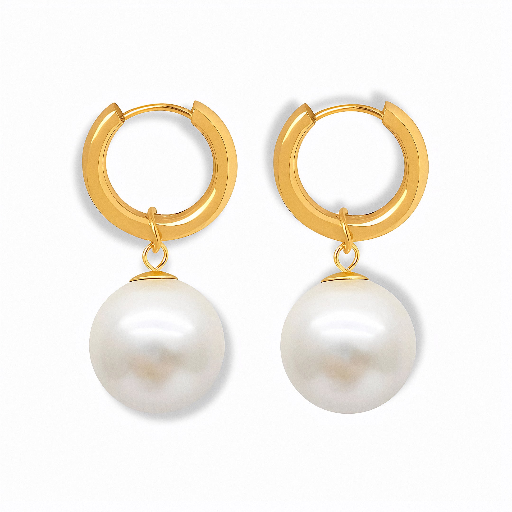 Glozya Pearl Drop Congo Earrings — studio product photo on white background