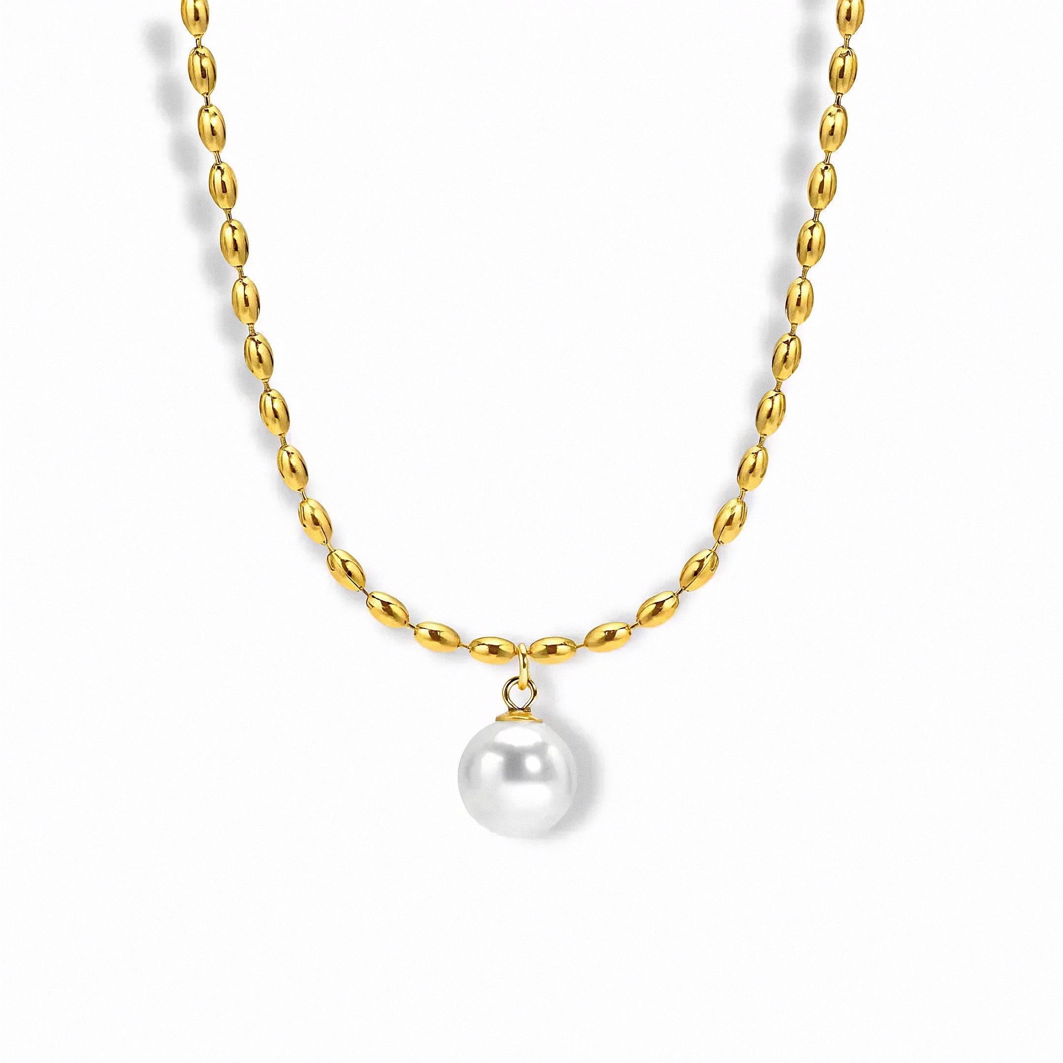 Glozya Pearl Drop Necklace — studio product photo on white background
