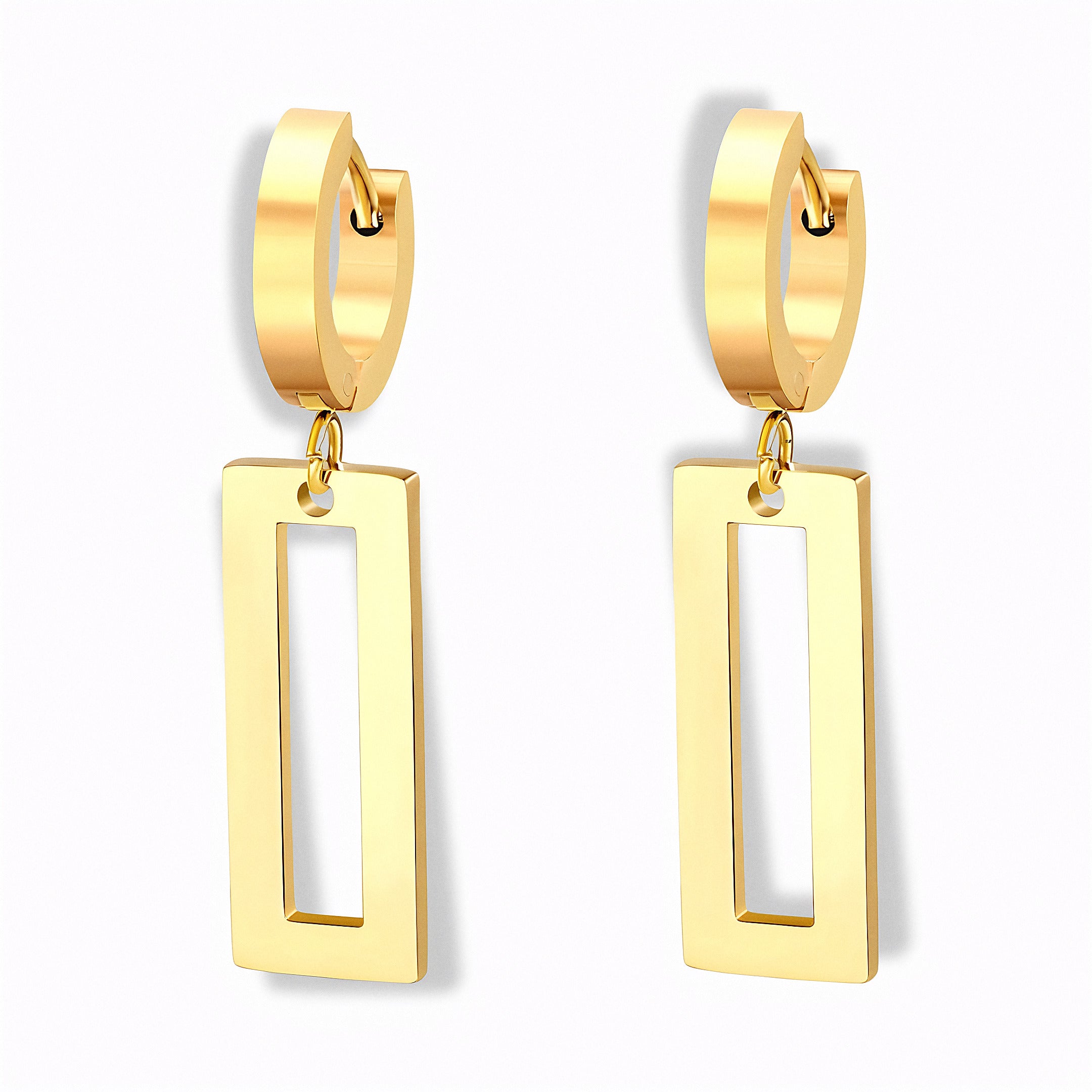 Glozya Rectangle Drop Congo Earrings — studio product photo on white background