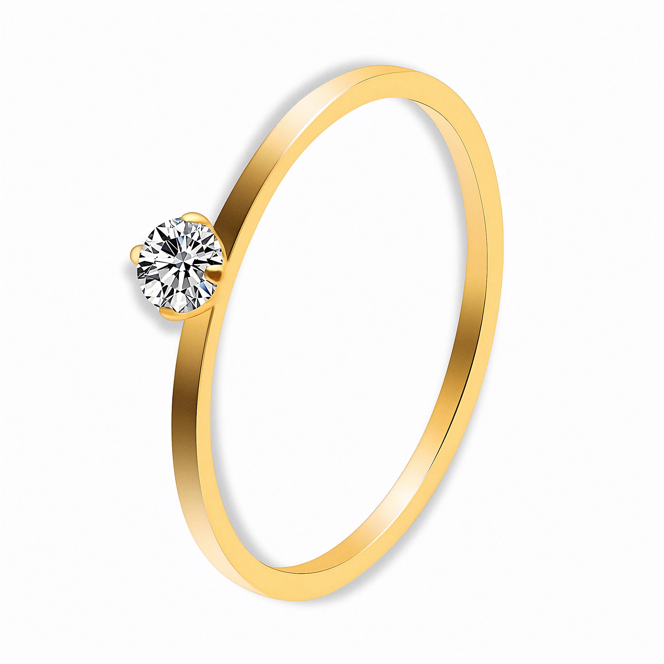 Glozya Solitaire CZ Ring — studio product photo on white background