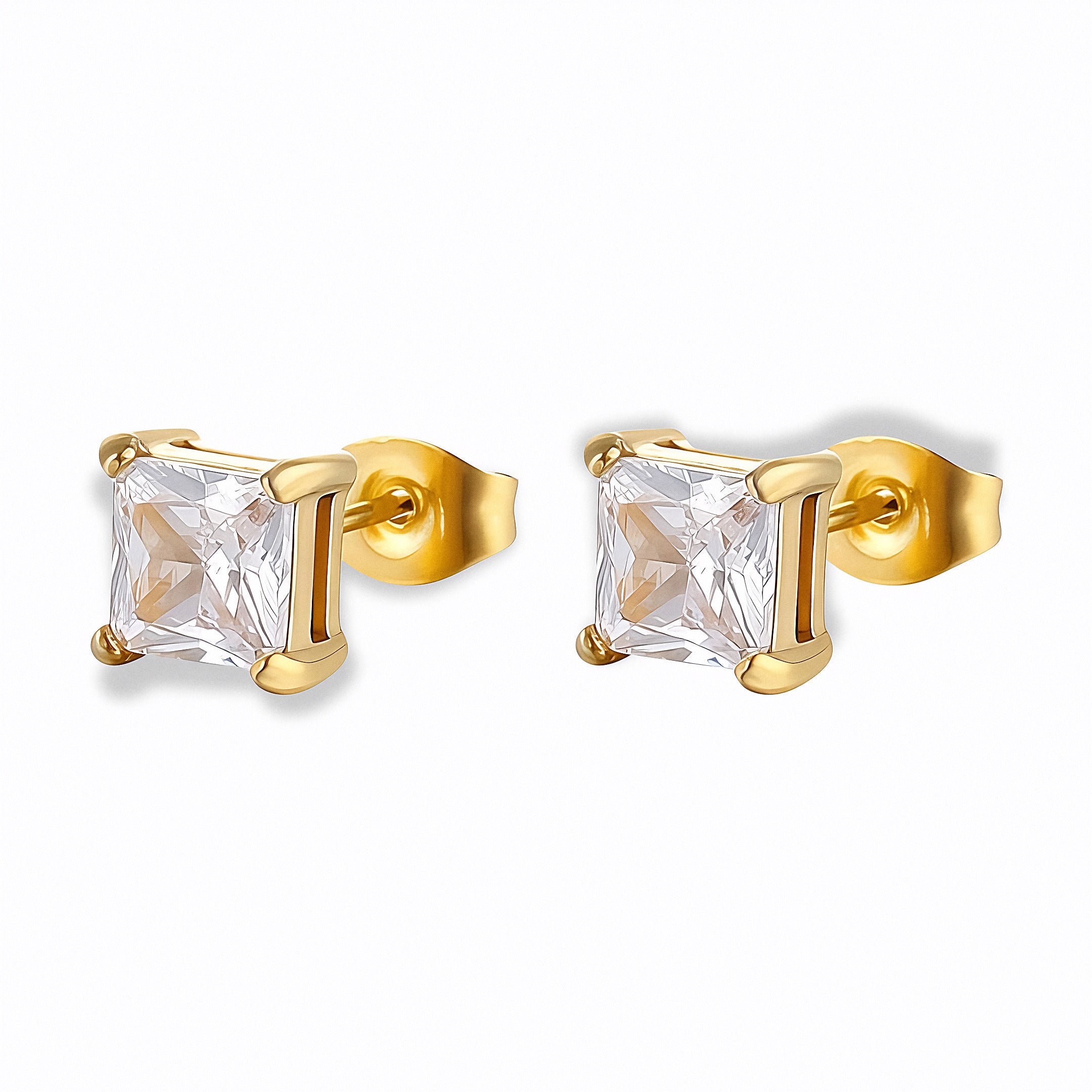 Glozya Square Zircon Stud Earrings — studio product photo on white background