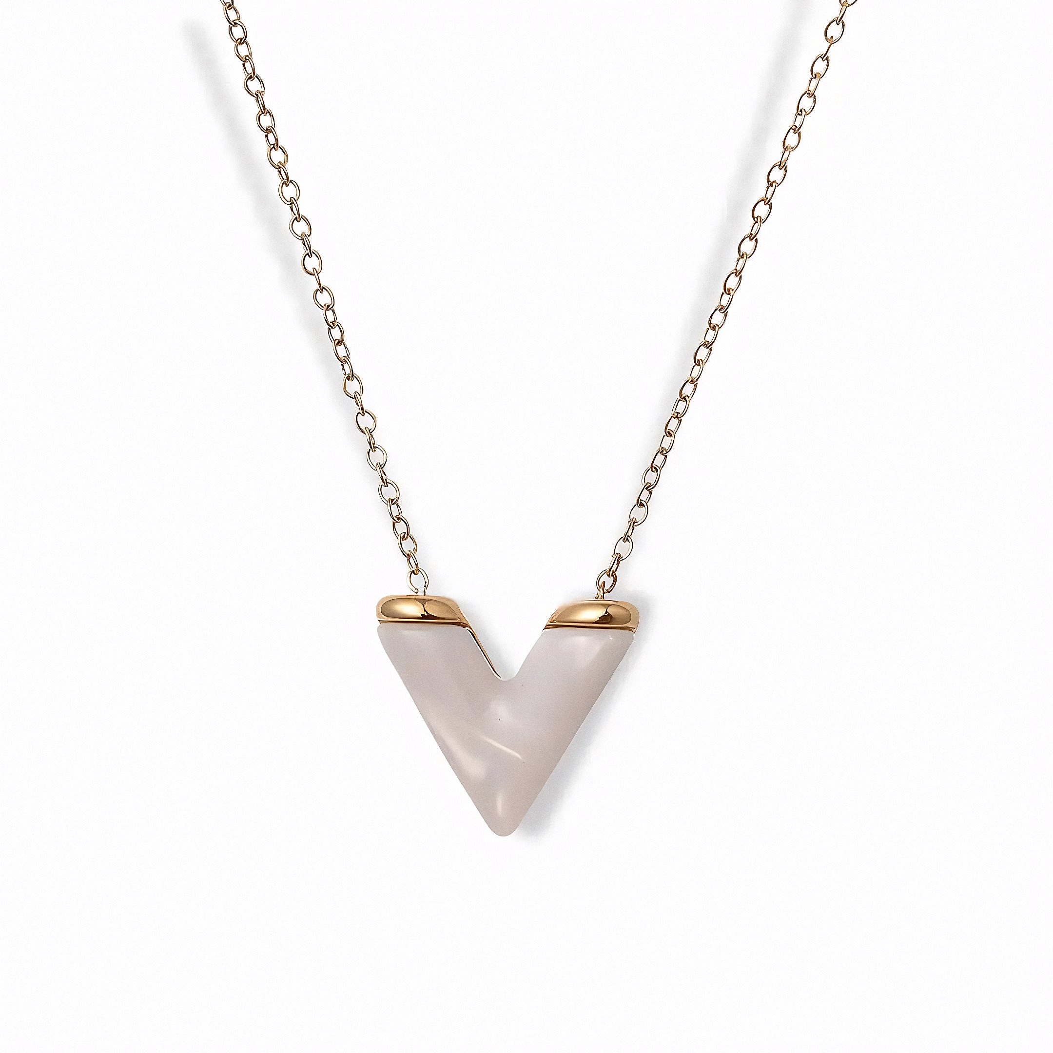 Glozya Stylish V-Shaped Necklace — studio product photo on white background (detail view)