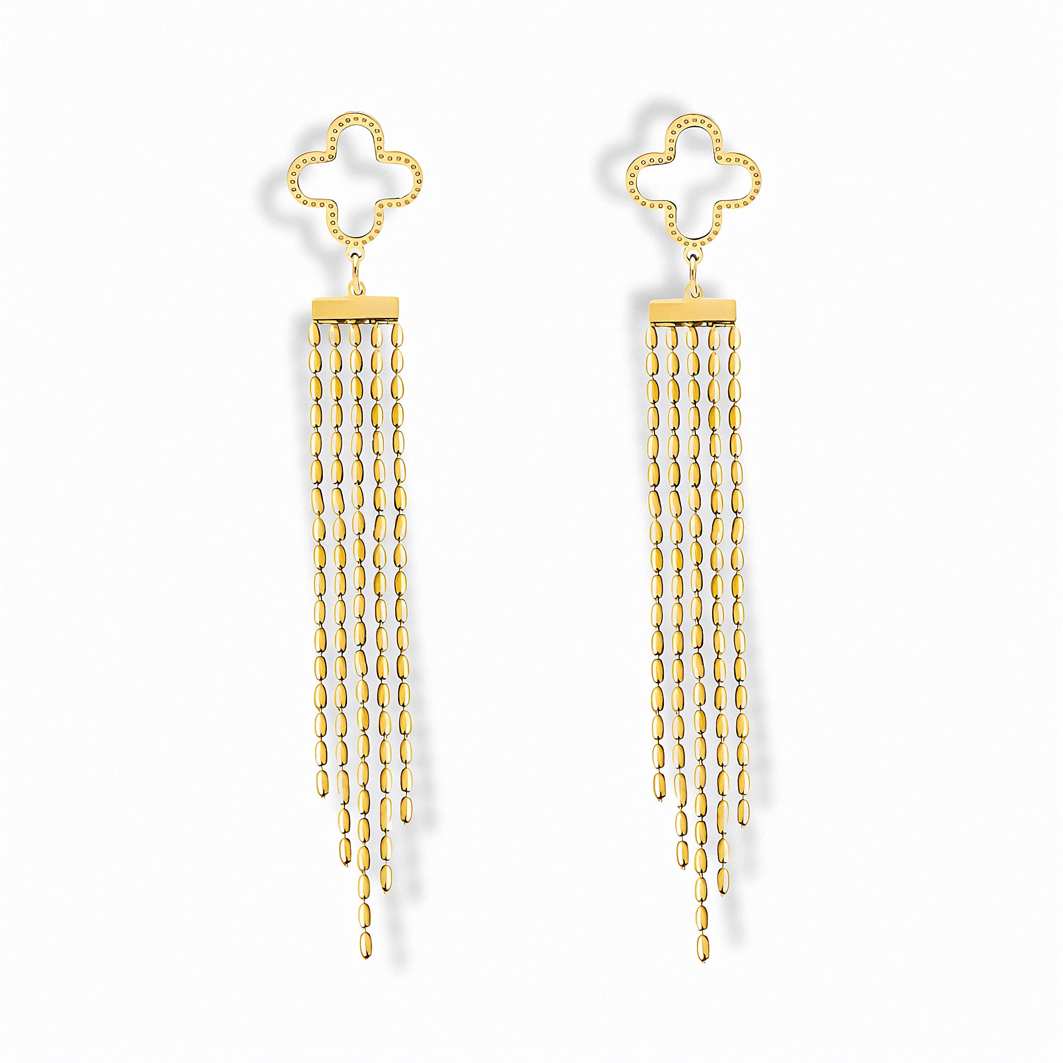 Glozya Tassel Stud Earrings — studio product photo on white background