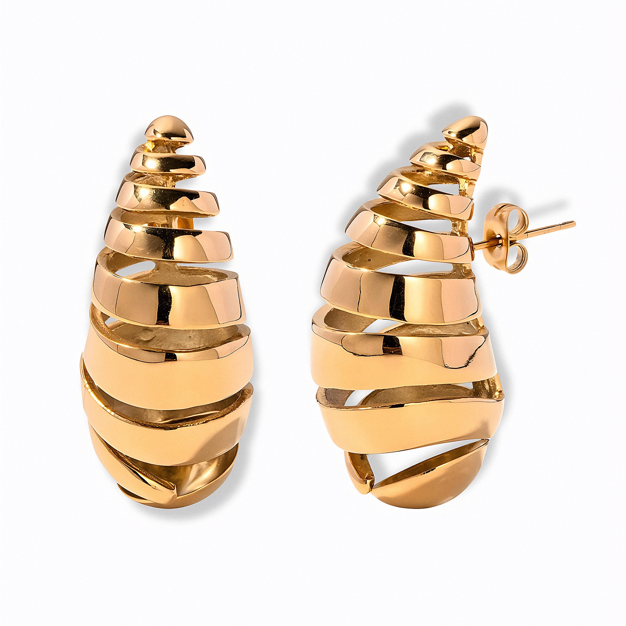 Glozya Teardrop Shell Stud Earrings — studio product photo on white background
