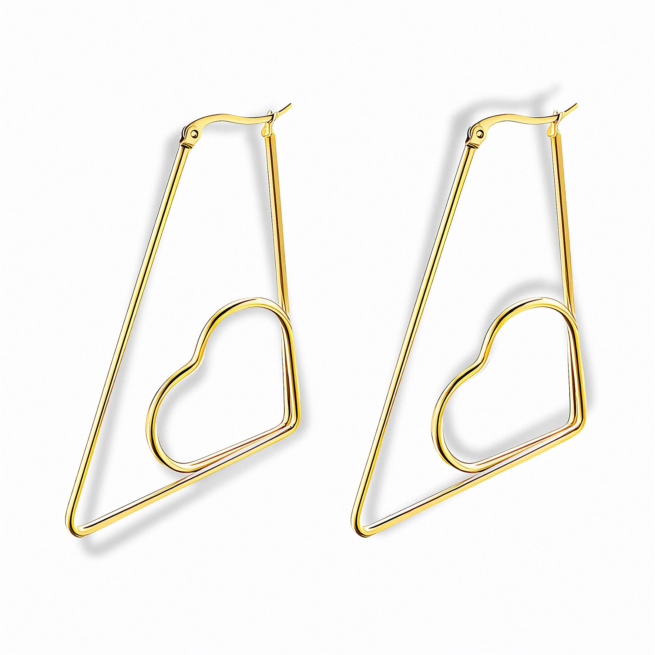 Glozya Trendy Heart Outline Earrings — studio product photo on white background