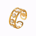 Glozya White Enamel Ring — studio product photo on white background