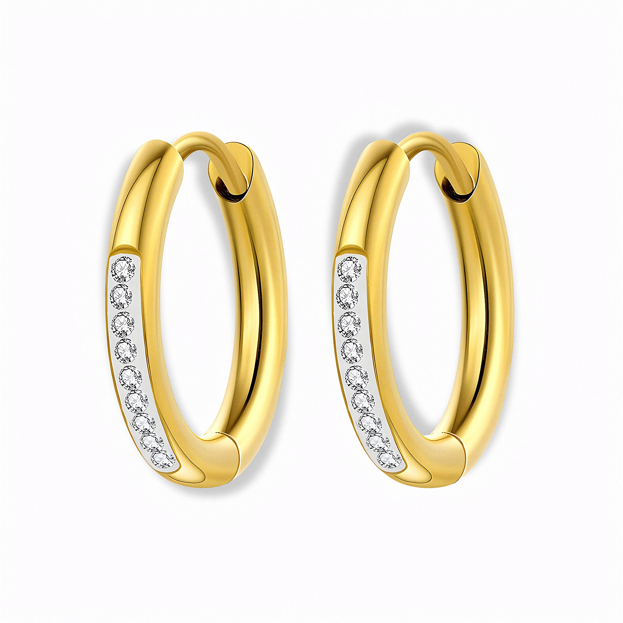 Glozya Zircon Hoop Earrings — studio product photo on white background