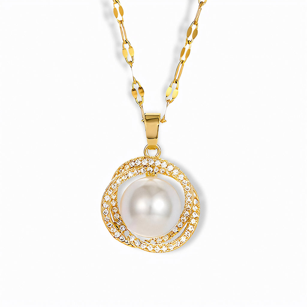 Glozya Zircon Pearl Necklace — studio product photo on white background